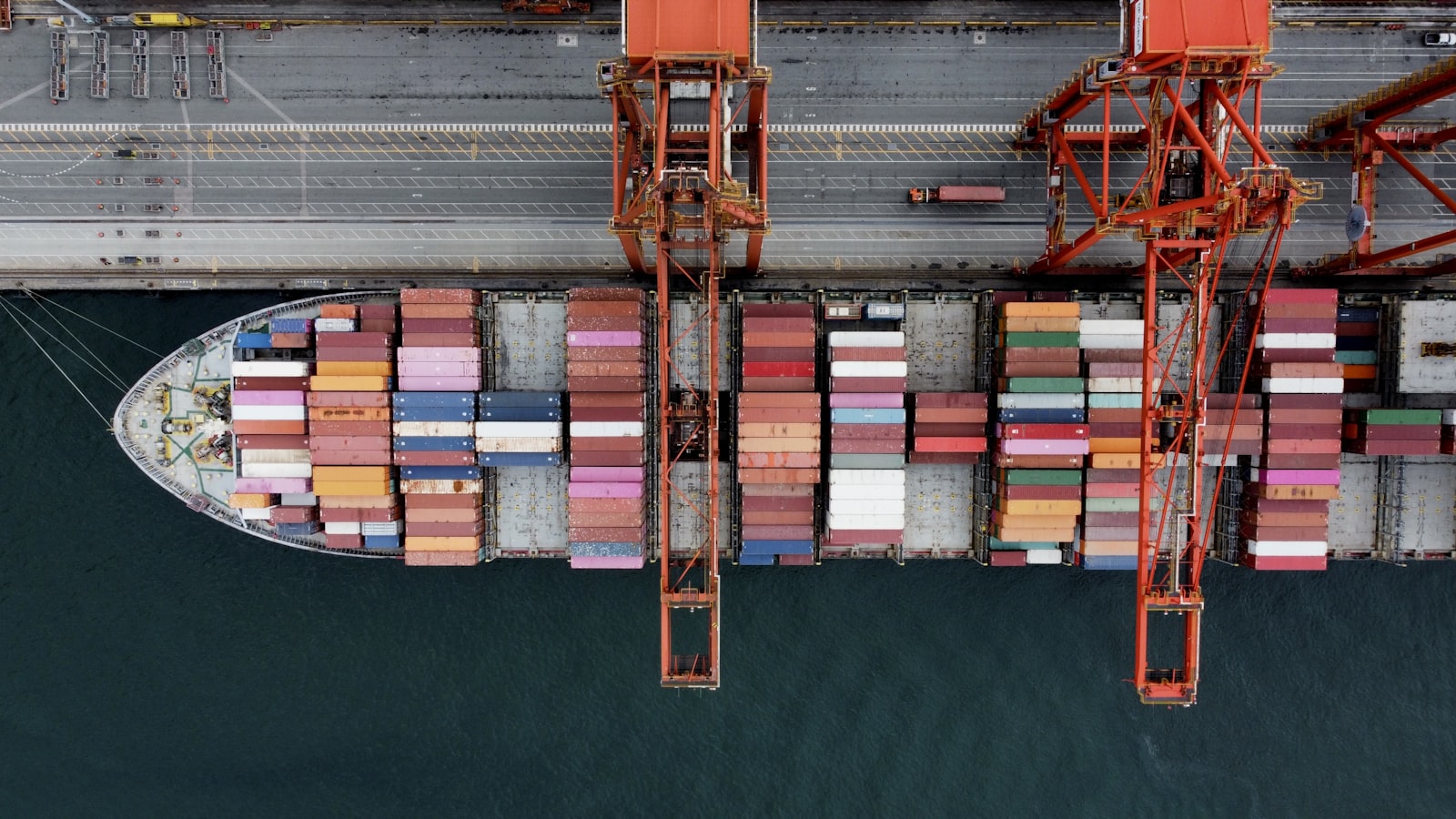 Aerial view of a cargo port
